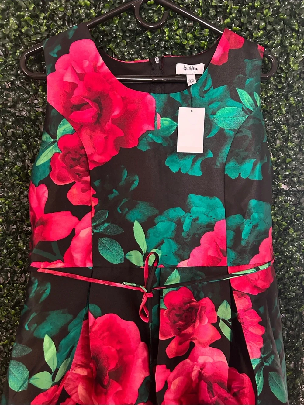 Speechless Black Dress with Pink and Green Floral Print